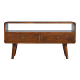Curved Chestnut Media Unit - Artisan Furniture - Flyclothing LLC