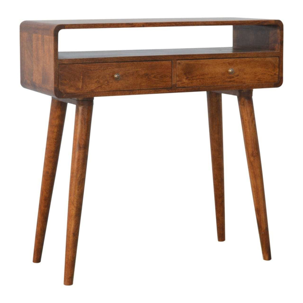 Curved Chestnut Console Table - Artisan Furniture - Flyclothing LLC