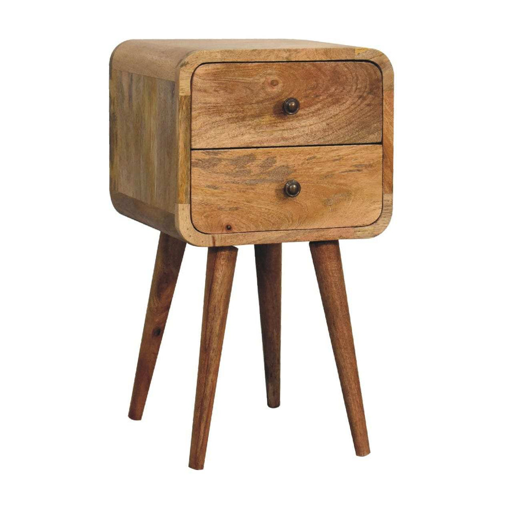 Mini Oak-ish Curved Bedside - Artisan Furniture - Flyclothing LLC