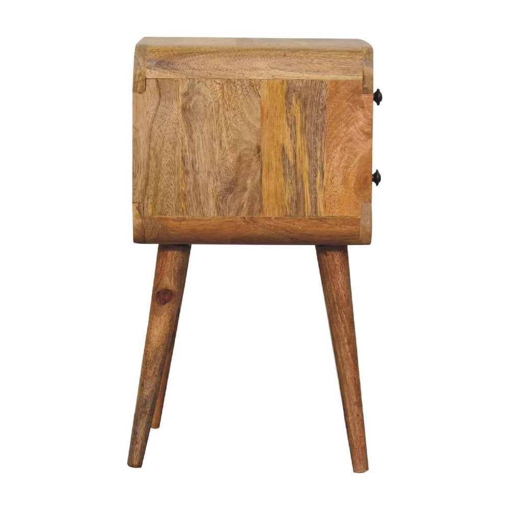 Mini Oak-ish Curved Bedside - Artisan Furniture - Flyclothing LLC