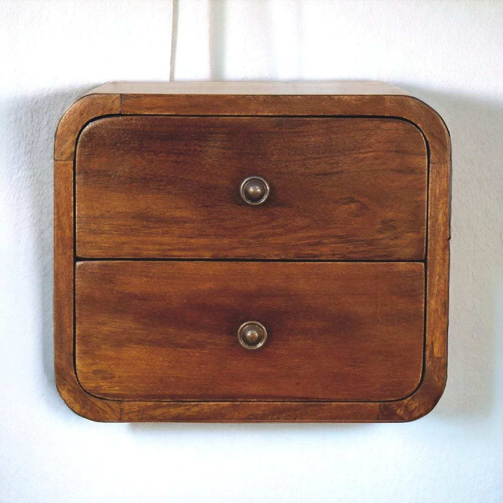 Floating Mini Chestnut Bedside - Artisan Furniture - Flyclothing LLC