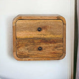 Mini Curve Oak-ish Floating Bedside - Artisan Furniture - Flyclothing LLC