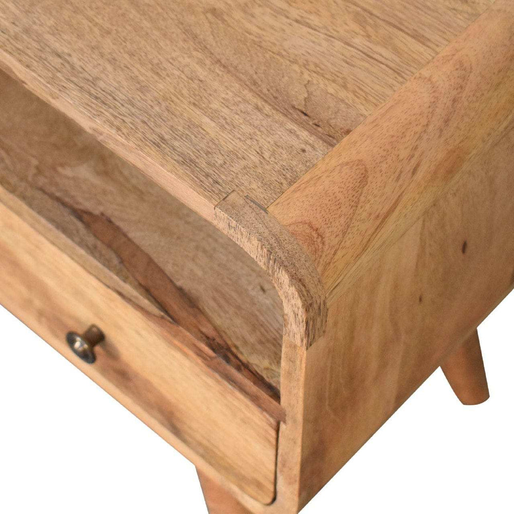 Mini Curved Oak-ish Media Unit - Artisan Furniture - Flyclothing LLC