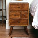 4 Drawer Multi Chestnut Bedside - Artisan Furniture - Flyclothing LLC
