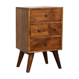 4 Drawer Multi Chestnut Bedside - Artisan Furniture - Flyclothing LLC