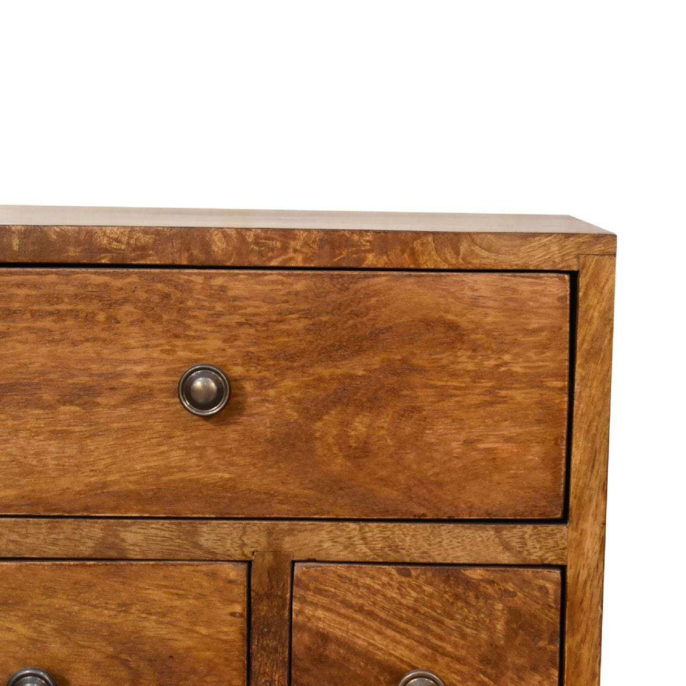 4 Drawer Multi Chestnut Bedside - Artisan Furniture - Flyclothing LLC