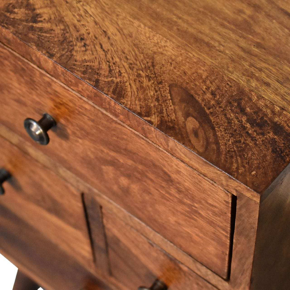 4 Drawer Multi Chestnut Bedside - Artisan Furniture - Flyclothing LLC