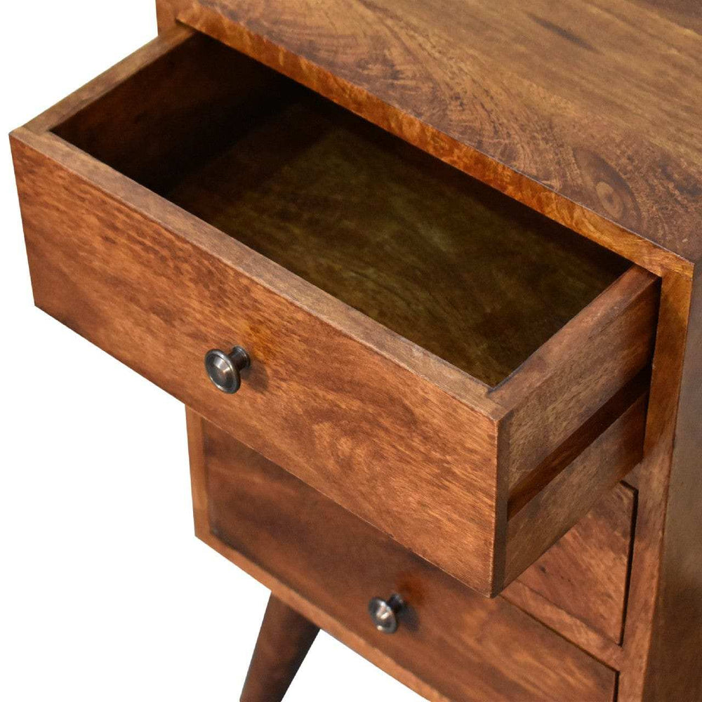4 Drawer Multi Chestnut Bedside - Artisan Furniture - Flyclothing LLC
