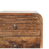 Mini Curved Grey Washed Bedside - Artisan Furniture - Flyclothing LLC