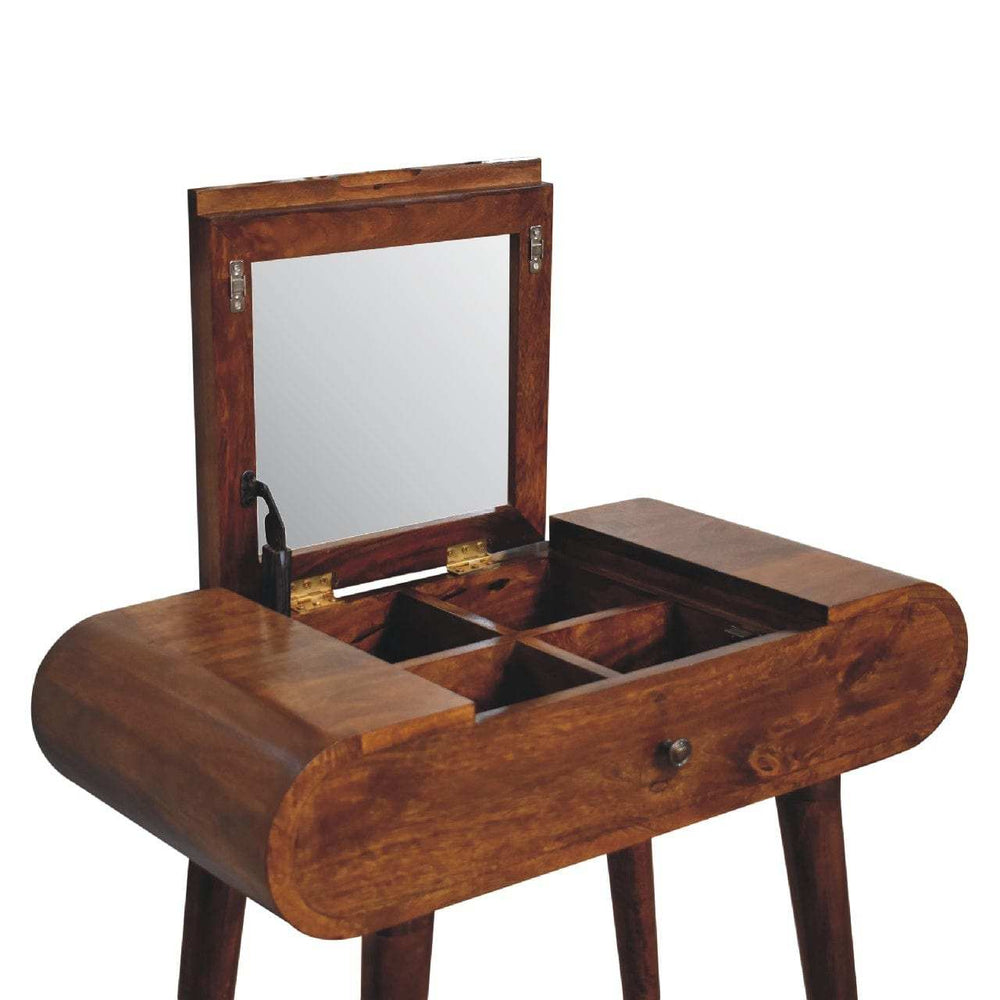 Mini Round Chestnut Fold Vanity - Artisan Furniture - Flyclothing LLC