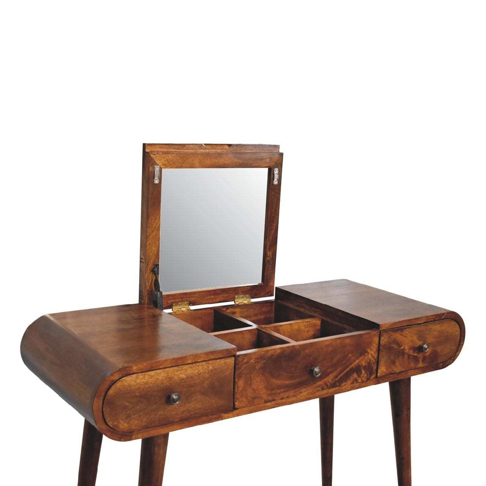 Chestnut Mirror Dressing Table - Artisan Furniture - Flyclothing LLC