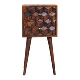 Mini Chestnut Cube 2 Drawer Bedside - Artisan Furniture - Flyclothing LLC