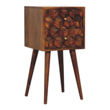 Mini Chestnut Cube 2 Drawer Bedside - Artisan Furniture - Flyclothing LLC