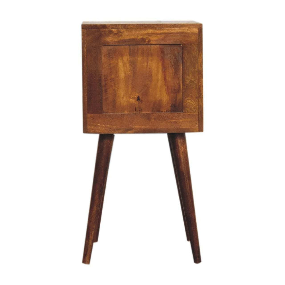 Mini Chestnut Cube 2 Drawer Bedside - Artisan Furniture - Flyclothing LLC