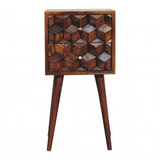 Mini Chestnut Cube 2 Drawer Bedside - Artisan Furniture - Flyclothing LLC
