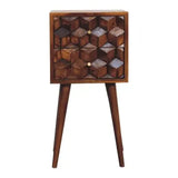 Mini Chestnut Cube 2 Drawer Bedside - Artisan Furniture - Flyclothing LLC