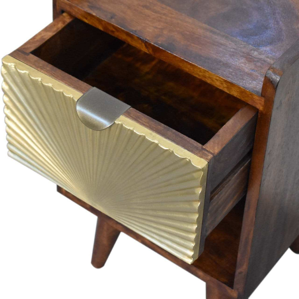 Mini Manila Gold 1 Drawer Bedside - Artisan Furniture - Flyclothing LLC