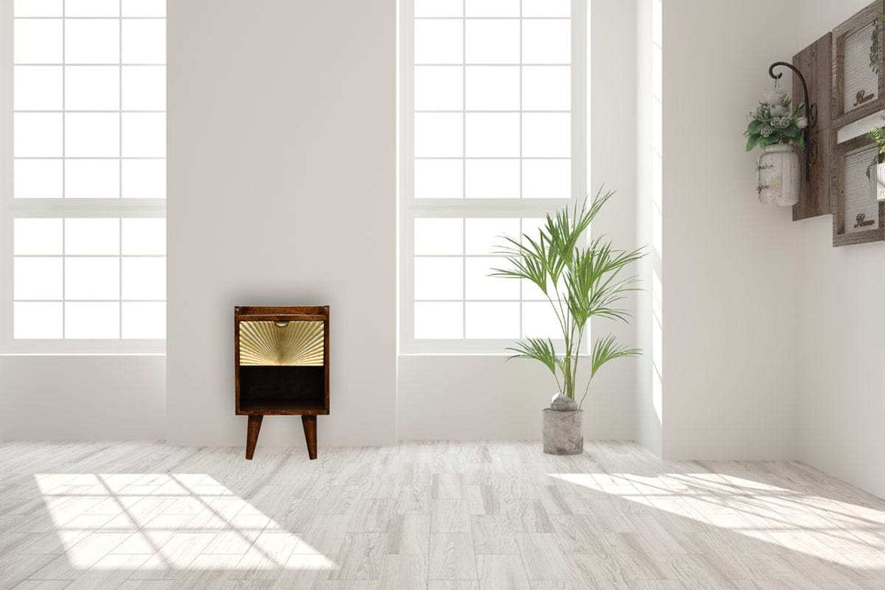 Mini Manila Gold 1 Drawer Bedside - Artisan Furniture - Flyclothing LLC