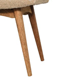 Boucle Cream Curved Bench - Artisan Furniture - Flyclothing LLC