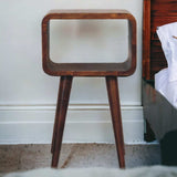 Mini Chestnut Curved Open Bedside - Artisan Furniture - Flyclothing LLC