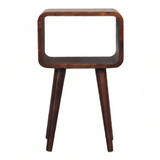 Mini Chestnut Curved Open Bedside - Artisan Furniture - Flyclothing LLC