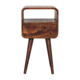 Mini Chestnut Curve Open Bedside - Artisan Furniture - Flyclothing LLC
