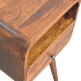 Mini Chestnut Curve Open Bedside - Artisan Furniture - Flyclothing LLC