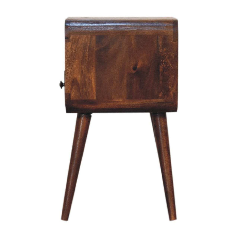 Mini Chestnut Curve Open Bedside - Artisan Furniture - Flyclothing LLC