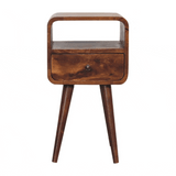 Mini Chestnut Curve Open Bedside - Artisan Furniture - Flyclothing LLC