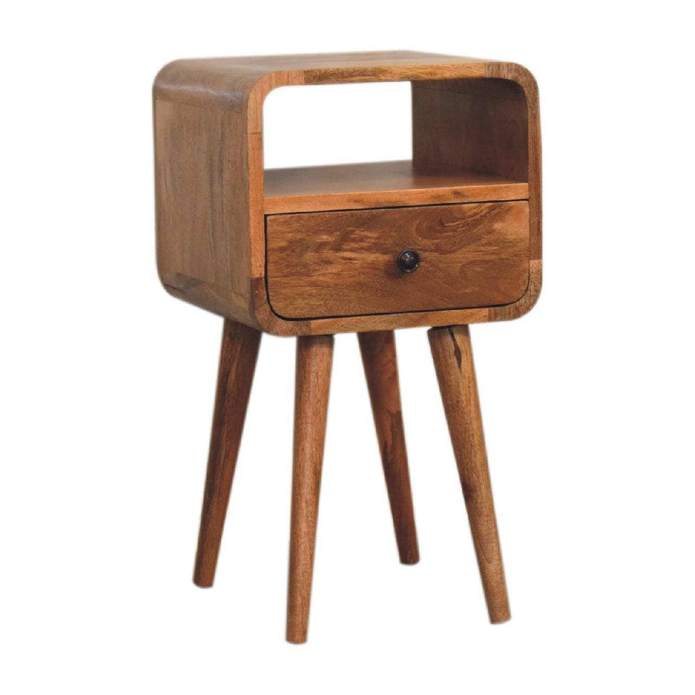 Mini Oakish Curve Open Bedside - Artisan Furniture - Flyclothing LLC