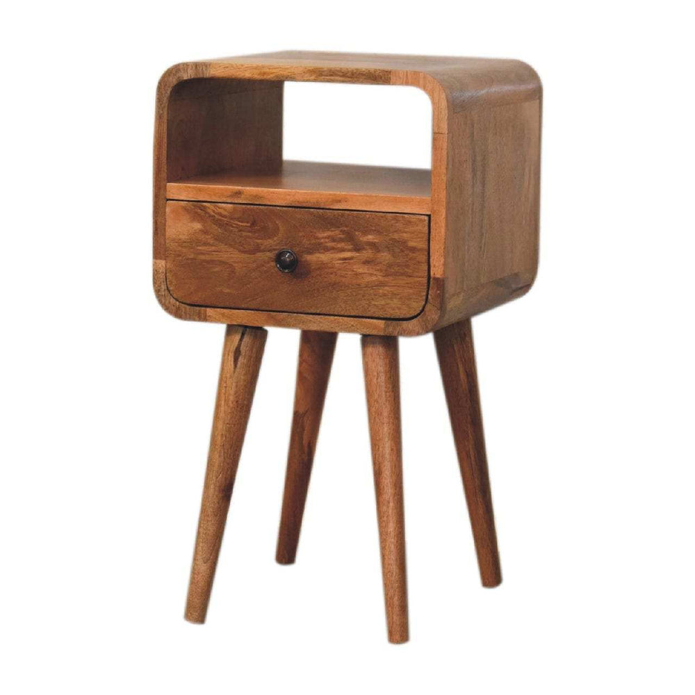 Mini Oakish Curve Open Bedside - Artisan Furniture - Flyclothing LLC