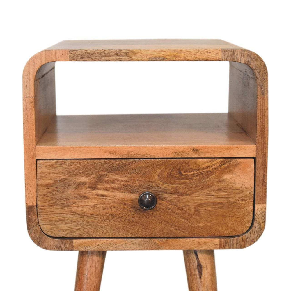 Mini Oakish Curve Open Bedside - Artisan Furniture - Flyclothing LLC