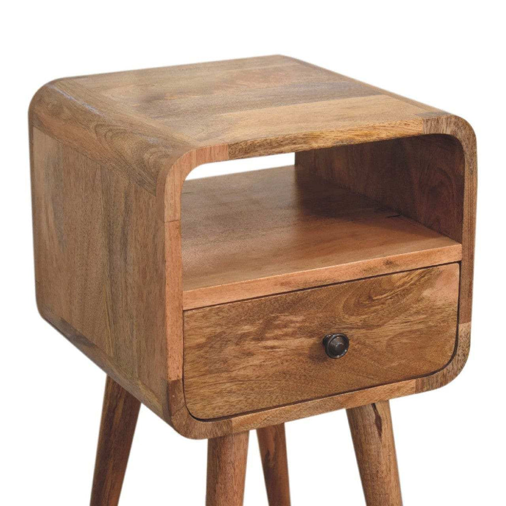 Mini Oakish Curve Open Bedside - Artisan Furniture - Flyclothing LLC