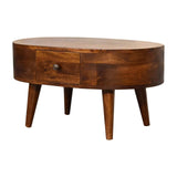 Mini Chestnut Rounded Coffee Table - Artisan Furniture - Flyclothing LLC