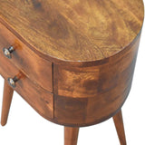 Mini Chestnut Rounded Bedside Table - Artisan Furniture - Flyclothing LLC