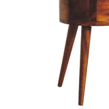 Mini Chestnut Rounded Bedside Table - Artisan Furniture - Flyclothing LLC
