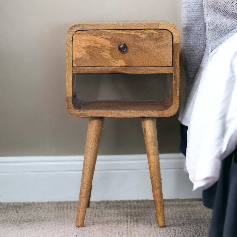 Mini Oak-ish Curve Lower Bedside - Artisan Furniture - Flyclothing LLC