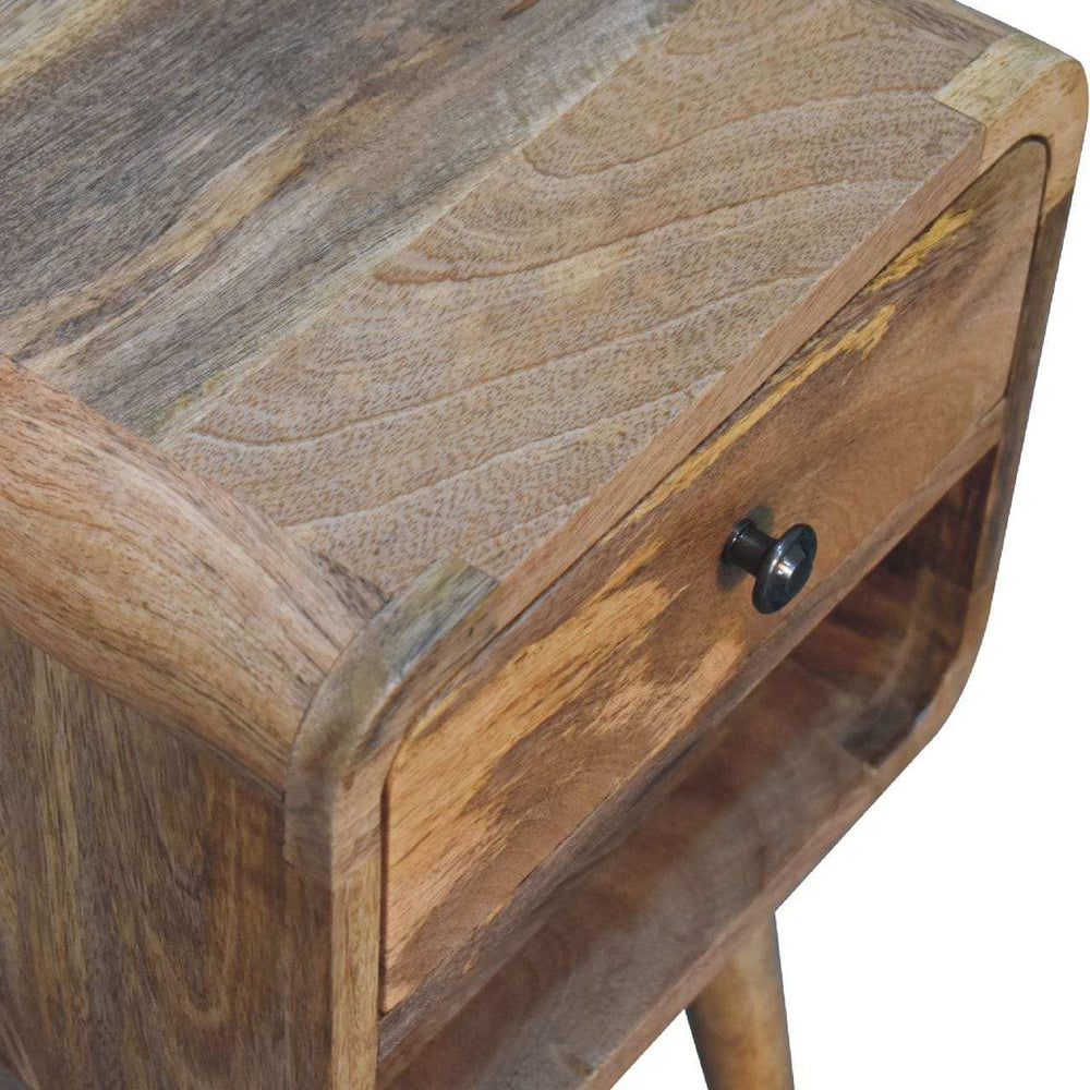 Mini Oak-ish Curve Lower Bedside - Artisan Furniture - Flyclothing LLC