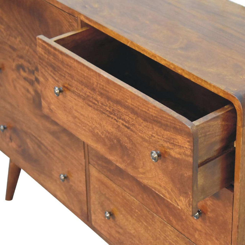 Large Curved Chestnut Chest - Artisan Furniture - Flyclothing LLC
