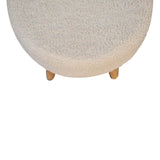 Cream Boucle Petite Footstool - Artisan Furniture - Flyclothing LLC