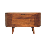 Chestnut Rounded Lid up Blanket Box - Artisan Furniture - Flyclothing LLC