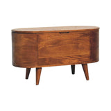 Chestnut Rounded Lid up Blanket Box - Artisan Furniture - Flyclothing LLC