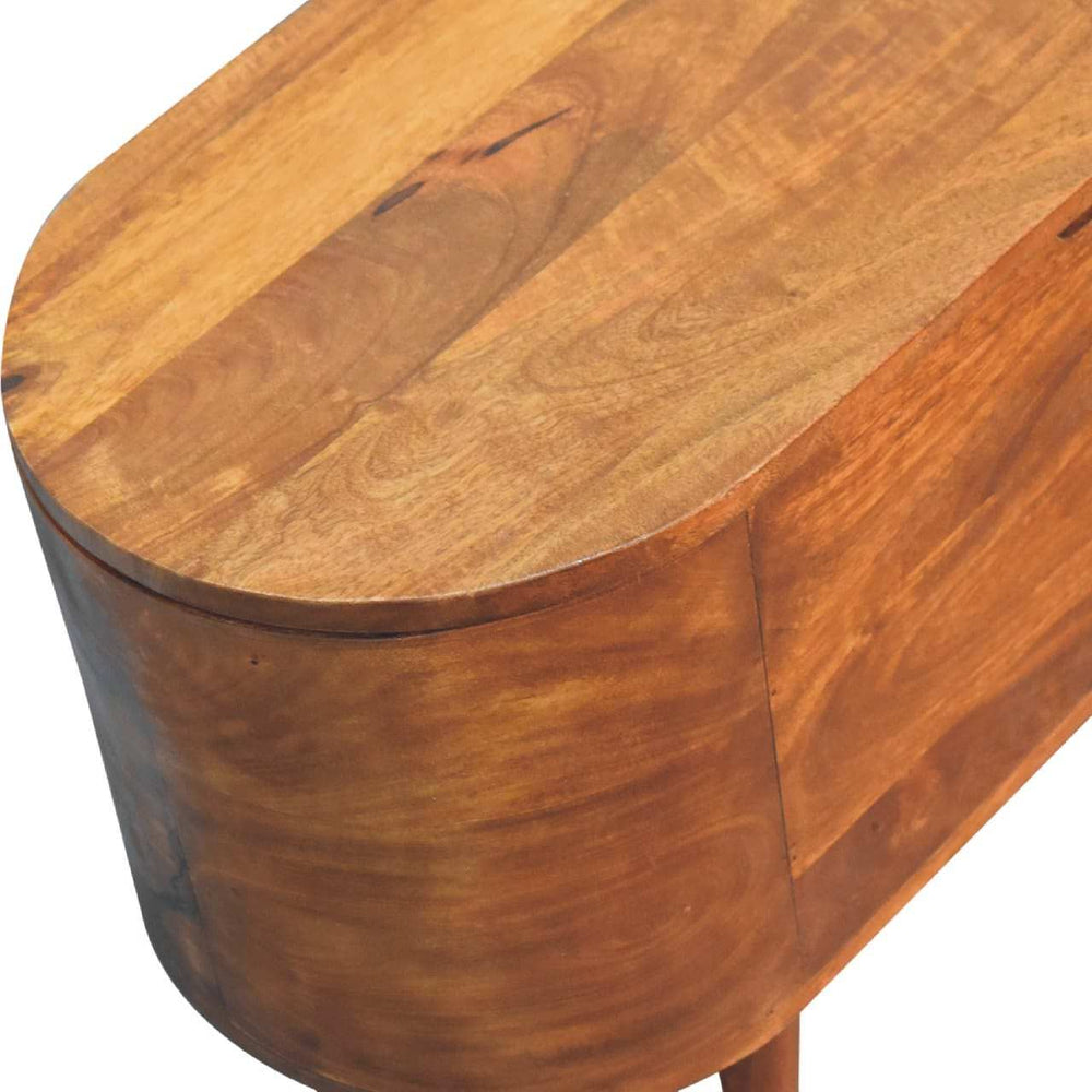 Chestnut Rounded Lid up Blanket Box - Artisan Furniture - Flyclothing LLC