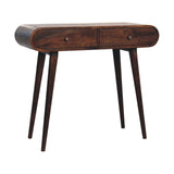 Light Walnut Curved Edge Console Table - Artisan Furniture - Flyclothing LLC