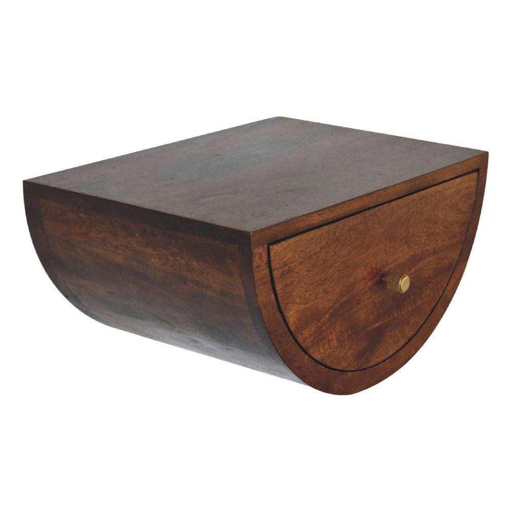 Chestnut Crescent Floating Nightstand - Artisan Furniture - Flyclothing LLC