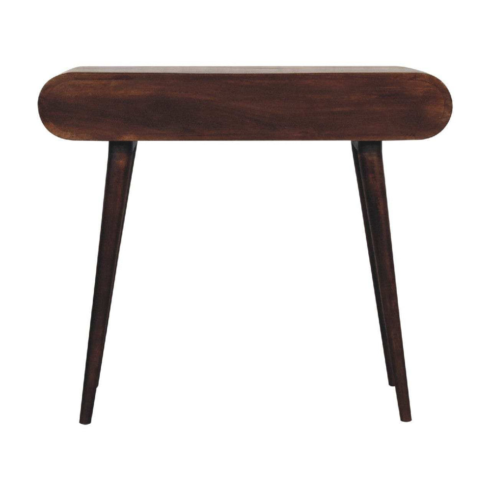 Light Walnut Curved Edge Console Table - Artisan Furniture - Flyclothing LLC