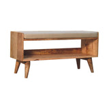 Oak-ish Nordic Storage Bench With Mud Linen - Artisan Furniture - Flyclothing LLC