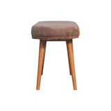 Mocha Faux Fur Fabric Bench - Artisan Furniture - Flyclothing LLC