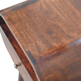 Light Walnut Circular Bedside with Open Slot - Artisan Furniture - Flyclothing LLC