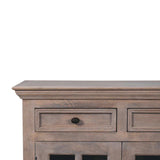 Stone Finish Cabinet with Glazed Doors - Artisan Furniture - Flyclothing LLC